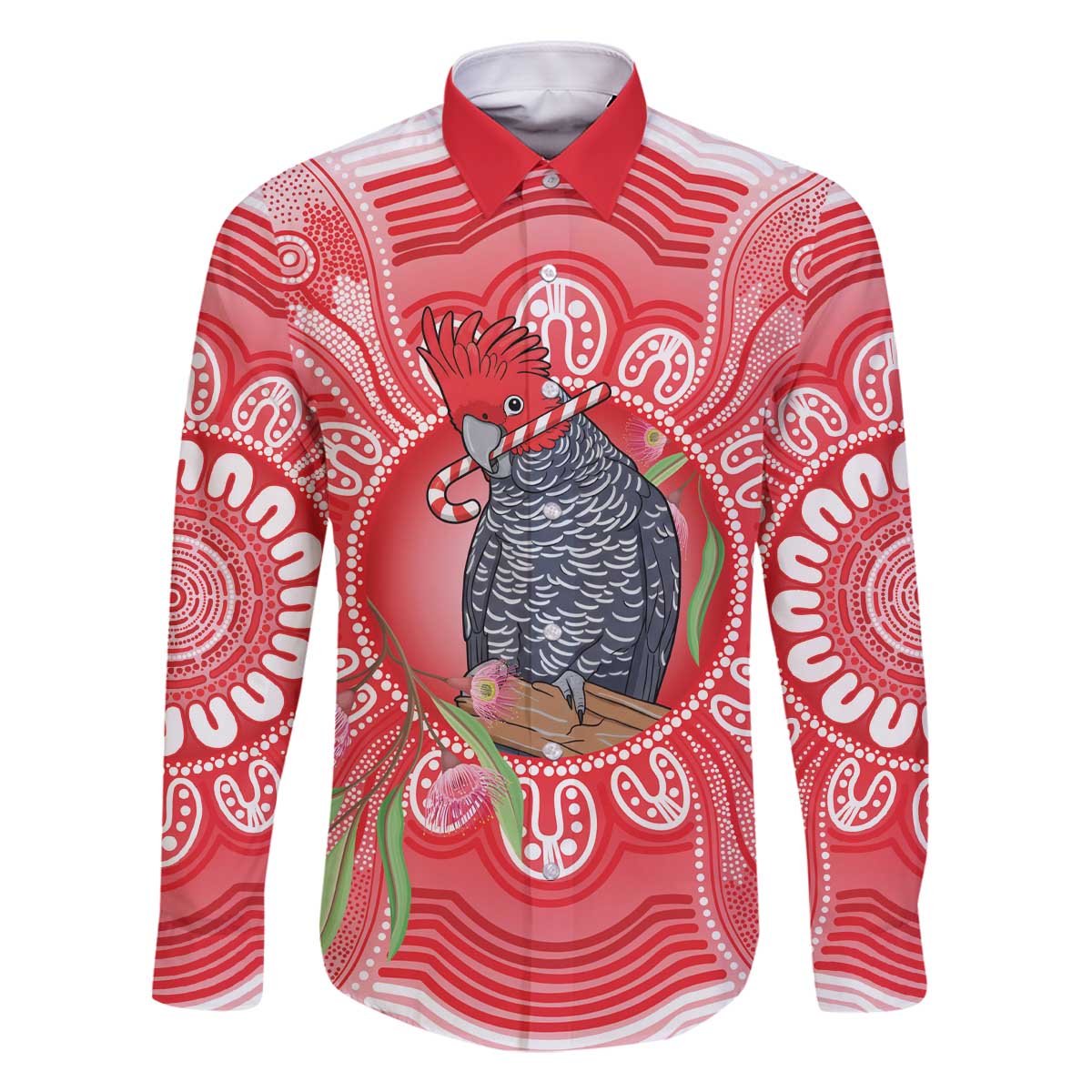 Australia Gang-gang Cockatoo Christmas Family Matching Off The Shoulder Long Sleeve Dress and Hawaiian Shirt Eucalyptus Blossoms Aboriginal Merry Xmas - Aussie Hoodie