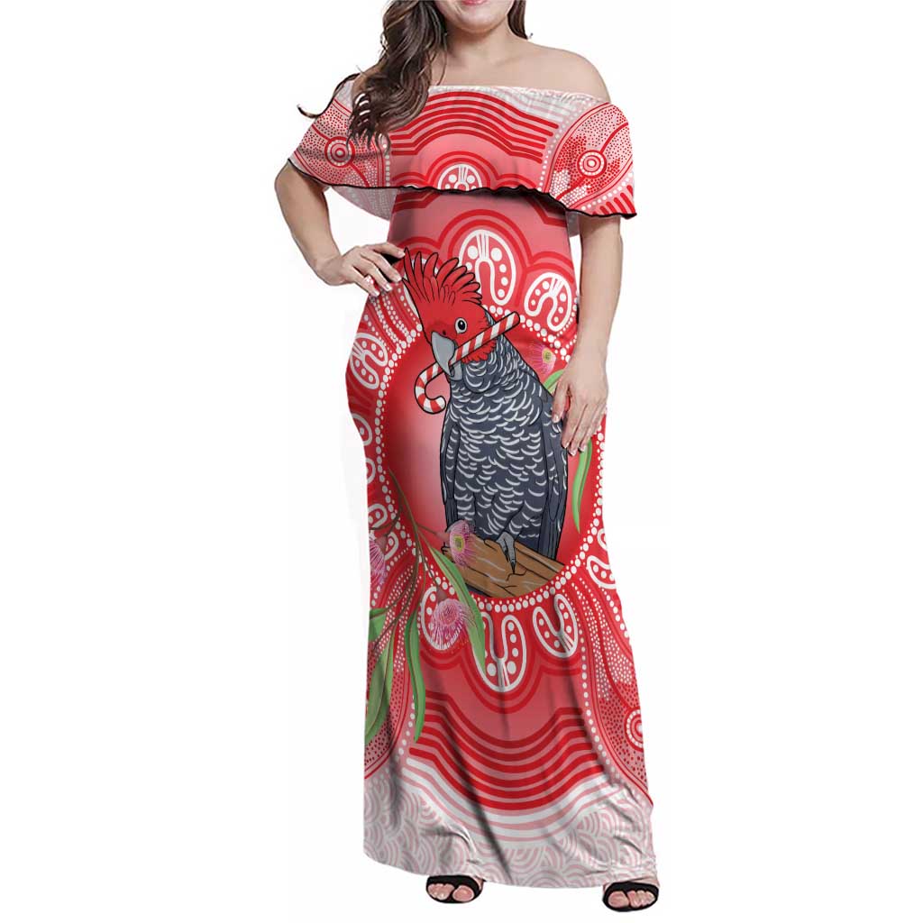 Australia Gang-gang Cockatoo Christmas Family Matching Off Shoulder Maxi Dress and Hawaiian Shirt Eucalyptus Blossoms Aboriginal Merry Xmas - Aussie Hoodie