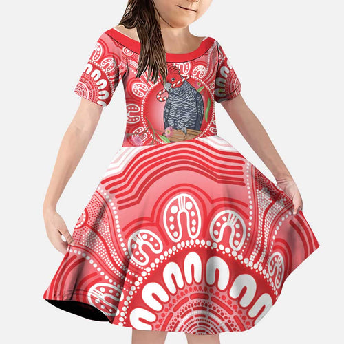 Australia Gang-gang Cockatoo Christmas Family Matching Off Shoulder Short Dress and Hawaiian Shirt Eucalyptus Blossoms Aboriginal Merry Xmas - Aussie Hoodie
