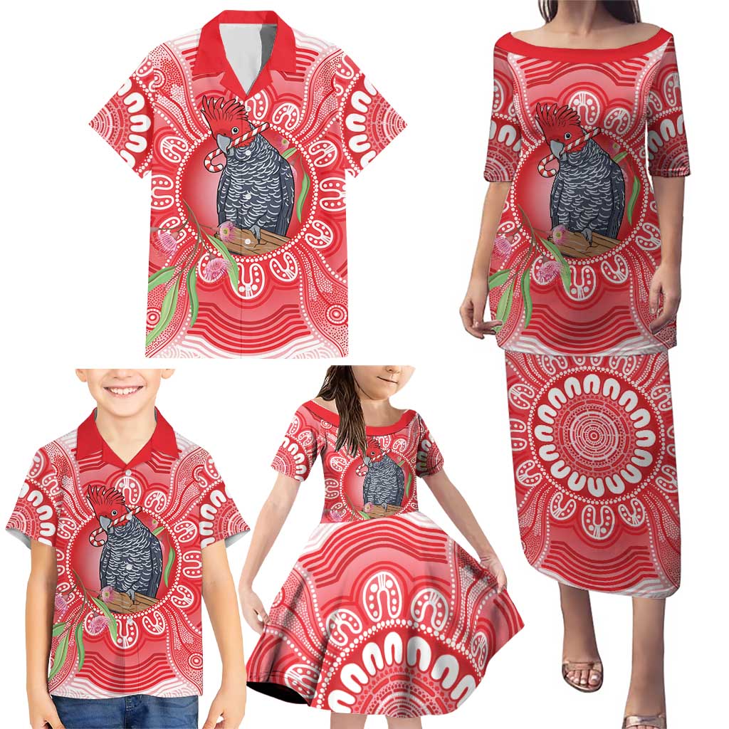 Australia Gang-gang Cockatoo Christmas Family Matching Puletasi and Hawaiian Shirt Eucalyptus Blossoms Aboriginal Merry Xmas - Aussie Hoodie