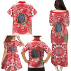 Australia Gang-gang Cockatoo Christmas Family Matching Puletasi and Hawaiian Shirt Eucalyptus Blossoms Aboriginal Merry Xmas - Aussie Hoodie