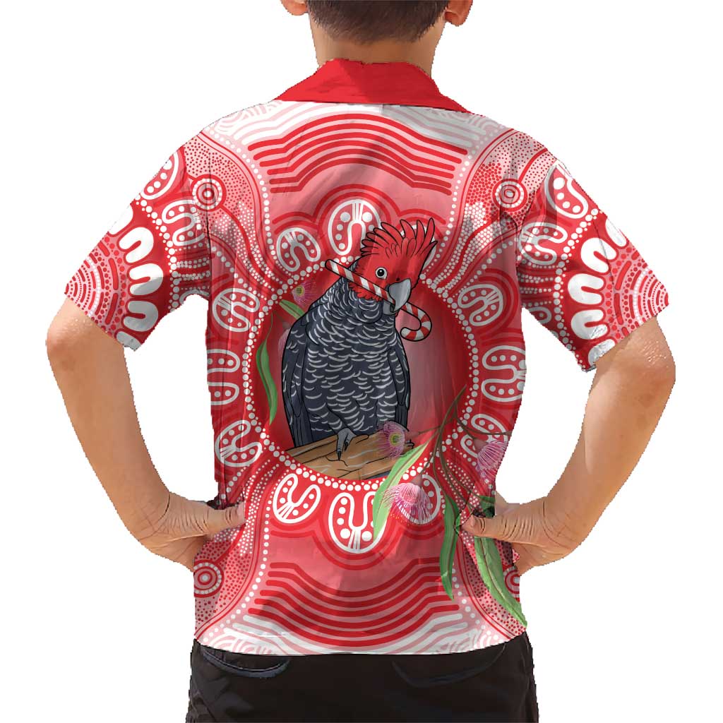 Australia Gang-gang Cockatoo Christmas Family Matching Short Sleeve Bodycon Dress and Hawaiian Shirt Eucalyptus Blossoms Aboriginal Merry Xmas - Aussie Hoodie