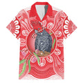 Australia Gang-gang Cockatoo Christmas Family Matching Short Sleeve Bodycon Dress and Hawaiian Shirt Eucalyptus Blossoms Aboriginal Merry Xmas - Aussie Hoodie