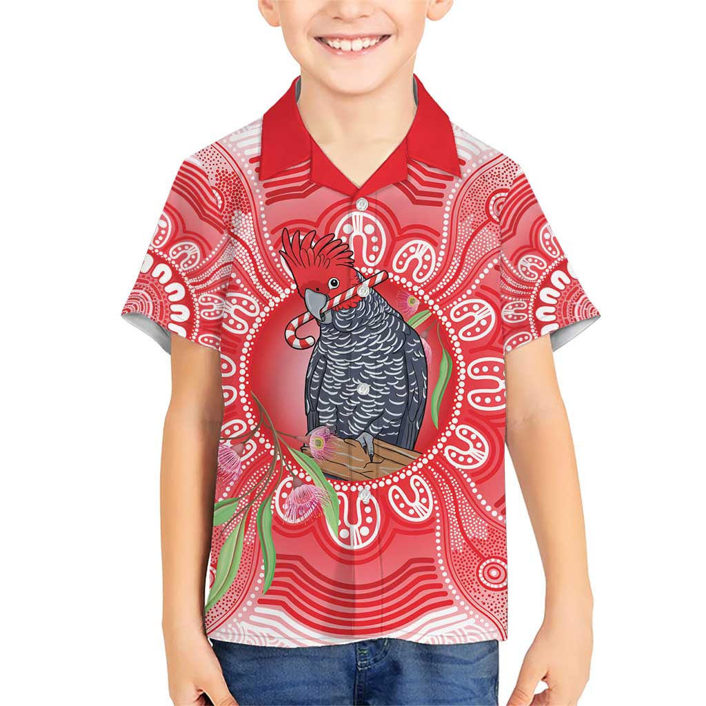 Australia Gang-gang Cockatoo Christmas Family Matching Short Sleeve Bodycon Dress and Hawaiian Shirt Eucalyptus Blossoms Aboriginal Merry Xmas - Aussie Hoodie