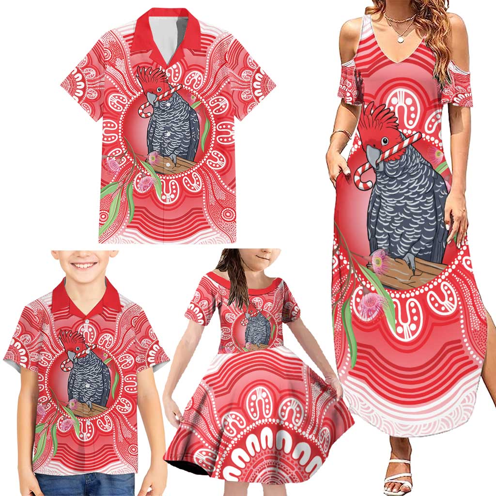 Australia Gang-gang Cockatoo Christmas Family Matching Summer Maxi Dress and Hawaiian Shirt Eucalyptus Blossoms Aboriginal Merry Xmas - Aussie Hoodie