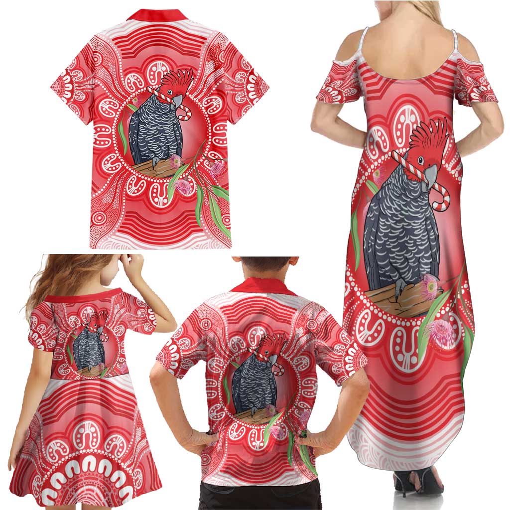 Australia Gang-gang Cockatoo Christmas Family Matching Summer Maxi Dress and Hawaiian Shirt Eucalyptus Blossoms Aboriginal Merry Xmas - Aussie Hoodie