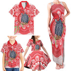 Australia Gang-gang Cockatoo Christmas Family Matching Tank Maxi Dress and Hawaiian Shirt Eucalyptus Blossoms Aboriginal Merry Xmas - Aussie Hoodie