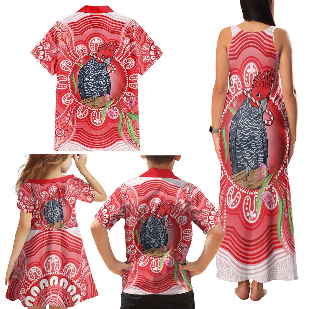 Australia Gang-gang Cockatoo Christmas Family Matching Tank Maxi Dress and Hawaiian Shirt Eucalyptus Blossoms Aboriginal Merry Xmas - Aussie Hoodie