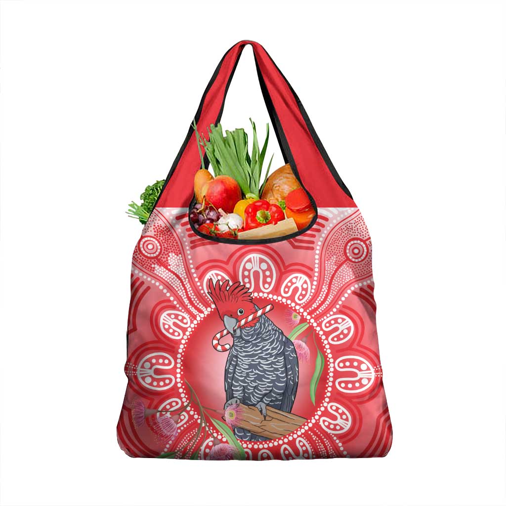 Australia Gang-gang Cockatoo Christmas Grocery Bag Eucalyptus Blossoms Aboriginal Merry Xmas - Aussie Hoodie
