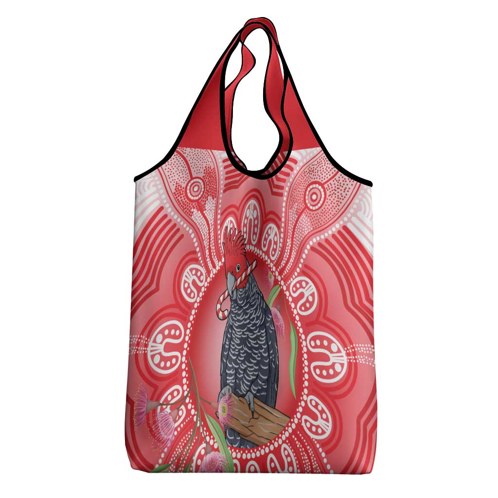 Australia Gang-gang Cockatoo Christmas Grocery Bag Eucalyptus Blossoms Aboriginal Merry Xmas - Aussie Hoodie