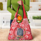 Australia Gang-gang Cockatoo Christmas Grocery Bag Eucalyptus Blossoms Aboriginal Merry Xmas - Aussie Hoodie