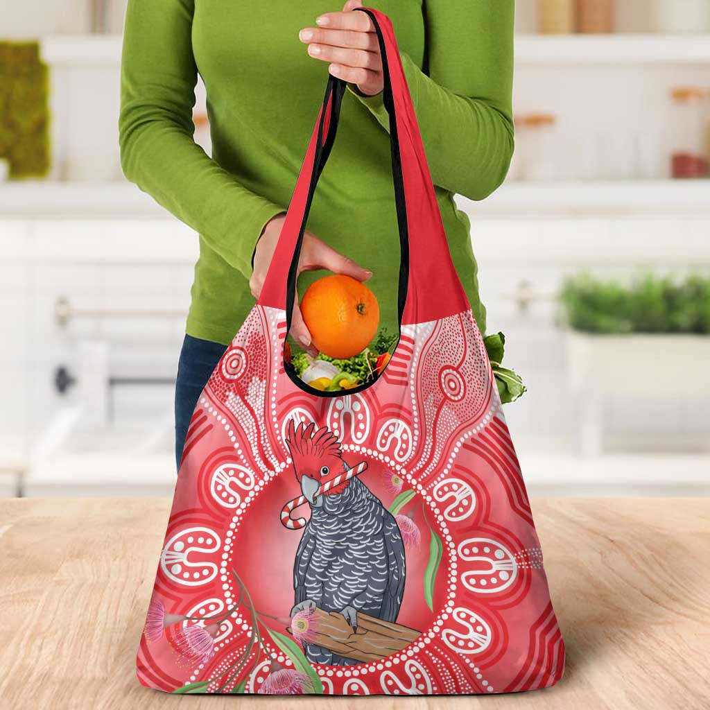 Australia Gang-gang Cockatoo Christmas Grocery Bag Eucalyptus Blossoms Aboriginal Merry Xmas - Aussie Hoodie