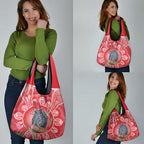 Australia Gang-gang Cockatoo Christmas Grocery Bag Eucalyptus Blossoms Aboriginal Merry Xmas - Aussie Hoodie
