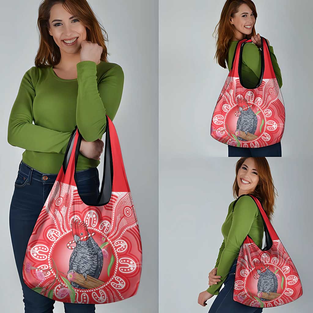Australia Gang-gang Cockatoo Christmas Grocery Bag Eucalyptus Blossoms Aboriginal Merry Xmas - Aussie Hoodie