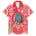 Australia Gang-gang Cockatoo Christmas Hawaiian Shirt Eucalyptus Blossoms Aboriginal Merry Xmas - Aussie Hoodie