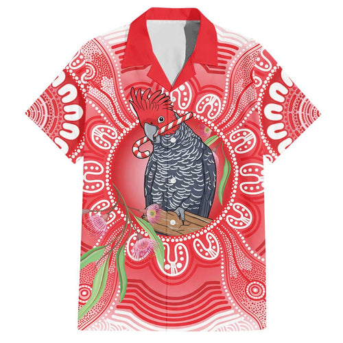 Australia Gang-gang Cockatoo Christmas Hawaiian Shirt Eucalyptus Blossoms Aboriginal Merry Xmas - Aussie Hoodie