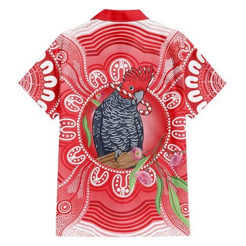 Australia Gang-gang Cockatoo Christmas Hawaiian Shirt Eucalyptus Blossoms Aboriginal Merry Xmas - Aussie Hoodie
