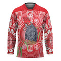 Australia Gang-gang Cockatoo Christmas Hockey Jersey Eucalyptus Blossoms Aboriginal Merry Xmas - Aussie Hoodie