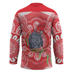 Australia Gang-gang Cockatoo Christmas Hockey Jersey Eucalyptus Blossoms Aboriginal Merry Xmas - Aussie Hoodie