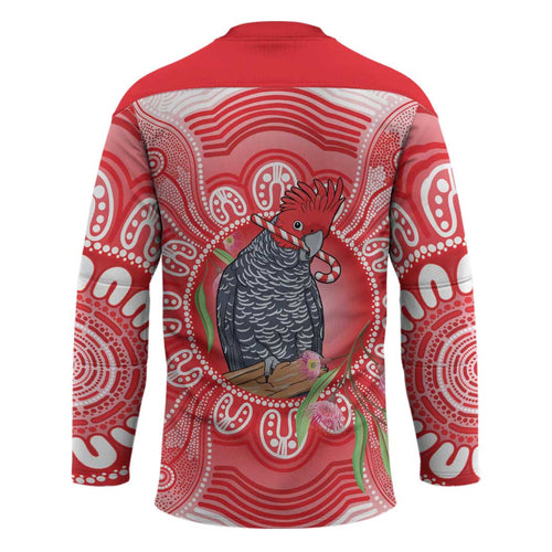 Australia Gang-gang Cockatoo Christmas Hockey Jersey Eucalyptus Blossoms Aboriginal Merry Xmas - Aussie Hoodie
