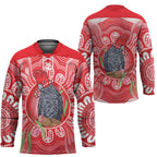 Australia Gang-gang Cockatoo Christmas Hockey Jersey Eucalyptus Blossoms Aboriginal Merry Xmas - Aussie Hoodie