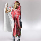 Australia Gang-gang Cockatoo Christmas Hooded Blanket Eucalyptus Blossoms Aboriginal Merry Xmas - Aussie Hoodie