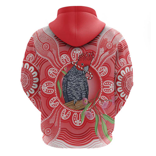 Australia Gang-gang Cockatoo Christmas Hoodie Eucalyptus Blossoms Aboriginal Merry Xmas - Aussie Hoodie