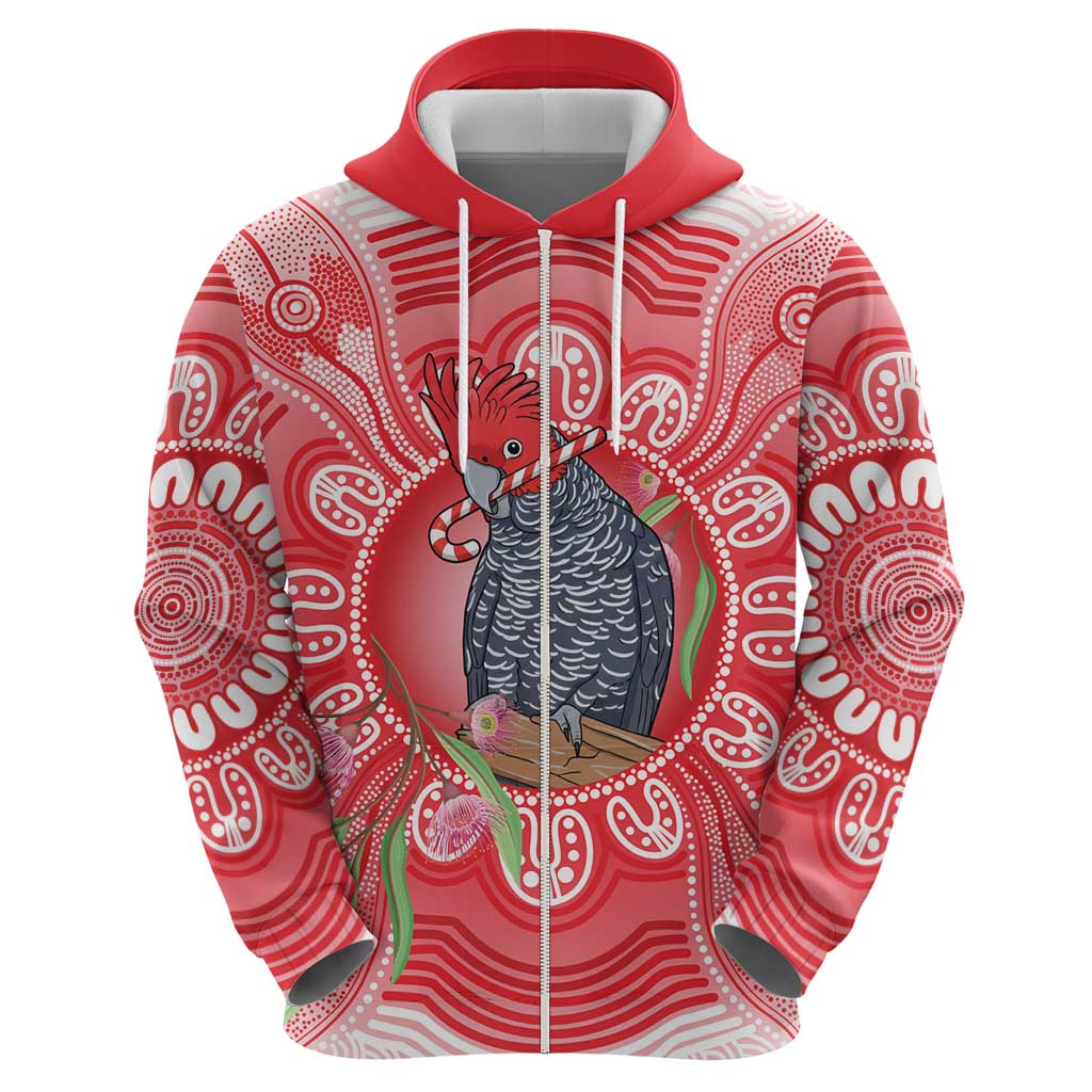 Australia Gang-gang Cockatoo Christmas Hoodie Eucalyptus Blossoms Aboriginal Merry Xmas - Aussie Hoodie