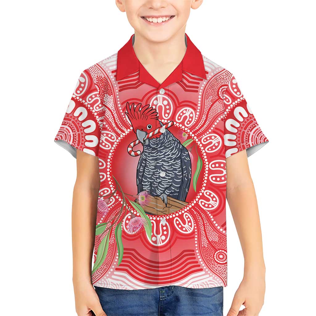 Australia Gang-gang Cockatoo Christmas Kid Hawaiian Shirt Eucalyptus Blossoms Aboriginal Merry Xmas - Aussie Hoodie