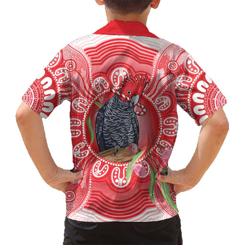 Australia Gang-gang Cockatoo Christmas Kid Hawaiian Shirt Eucalyptus Blossoms Aboriginal Merry Xmas - Aussie Hoodie