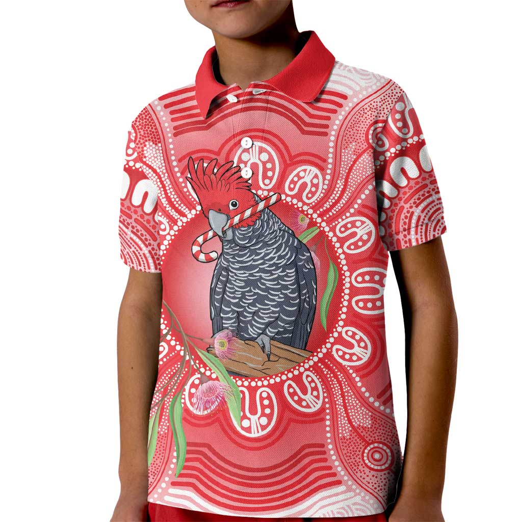 Australia Gang-gang Cockatoo Christmas Kid Polo Shirt Eucalyptus Blossoms Aboriginal Merry Xmas - Aussie Hoodie