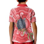 Australia Gang-gang Cockatoo Christmas Kid Polo Shirt Eucalyptus Blossoms Aboriginal Merry Xmas - Aussie Hoodie