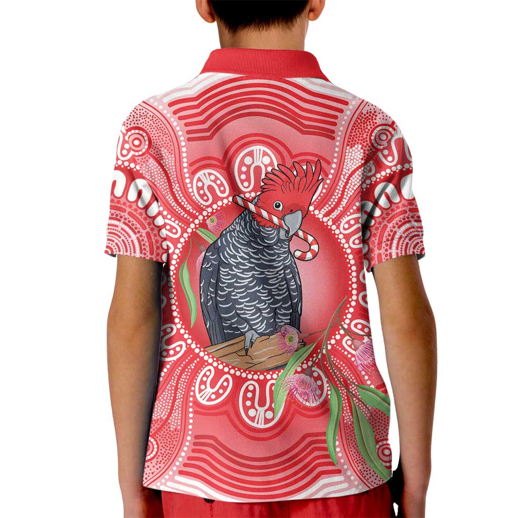 Australia Gang-gang Cockatoo Christmas Kid Polo Shirt Eucalyptus Blossoms Aboriginal Merry Xmas - Aussie Hoodie