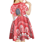 Australia Gang-gang Cockatoo Christmas Kid Short Sleeve Dress Eucalyptus Blossoms Aboriginal Merry Xmas - Aussie Hoodie