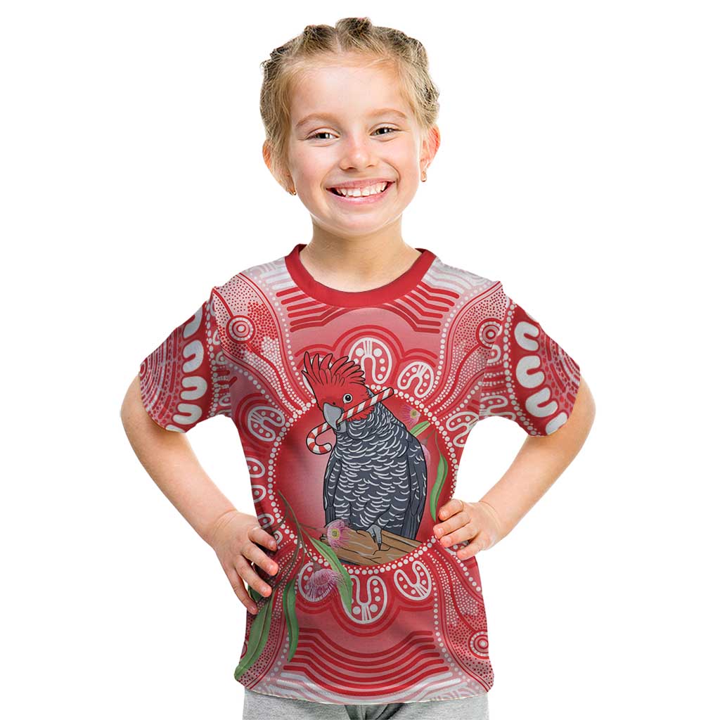 Australia Gang-gang Cockatoo Christmas Kid T Shirt Eucalyptus Blossoms Aboriginal Merry Xmas - Aussie Hoodie