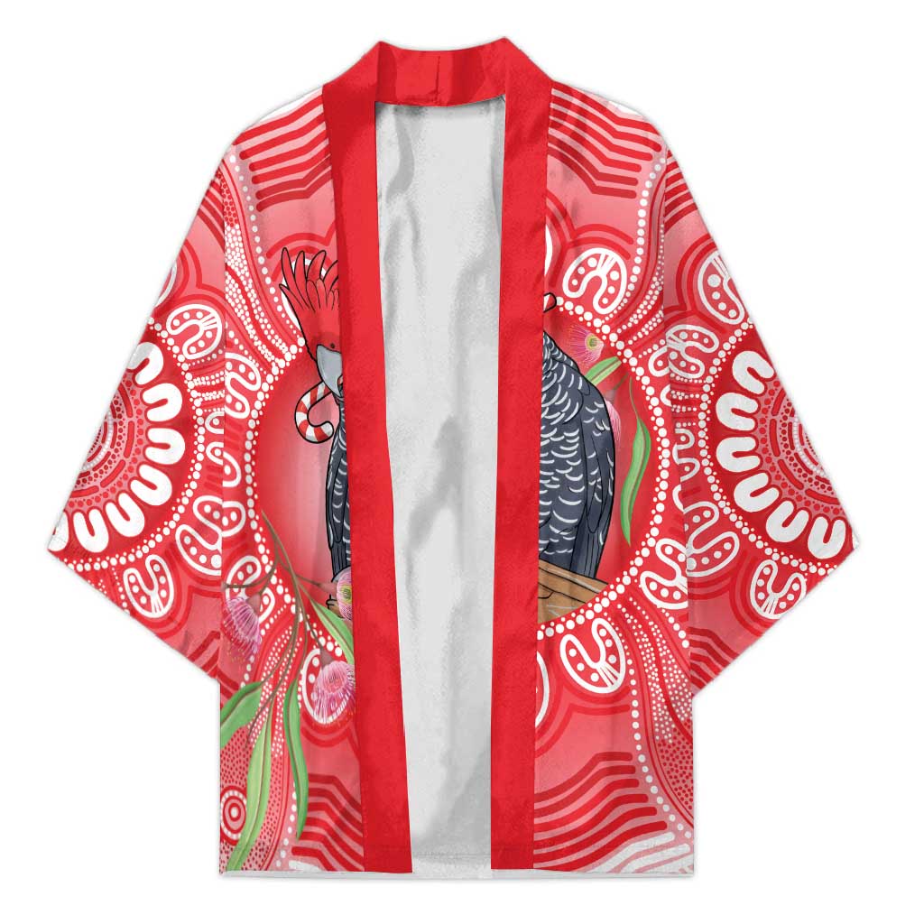 Australia Gang-gang Cockatoo Christmas Kimono Eucalyptus Blossoms Aboriginal Merry Xmas - Aussie Hoodie