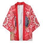 Australia Gang-gang Cockatoo Christmas Kimono Eucalyptus Blossoms Aboriginal Merry Xmas - Aussie Hoodie