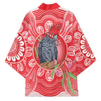 Australia Gang-gang Cockatoo Christmas Kimono Eucalyptus Blossoms Aboriginal Merry Xmas - Aussie Hoodie