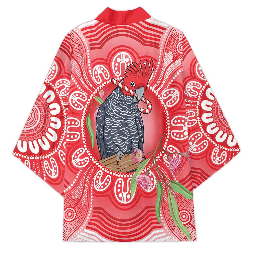Australia Gang-gang Cockatoo Christmas Kimono Eucalyptus Blossoms Aboriginal Merry Xmas - Aussie Hoodie