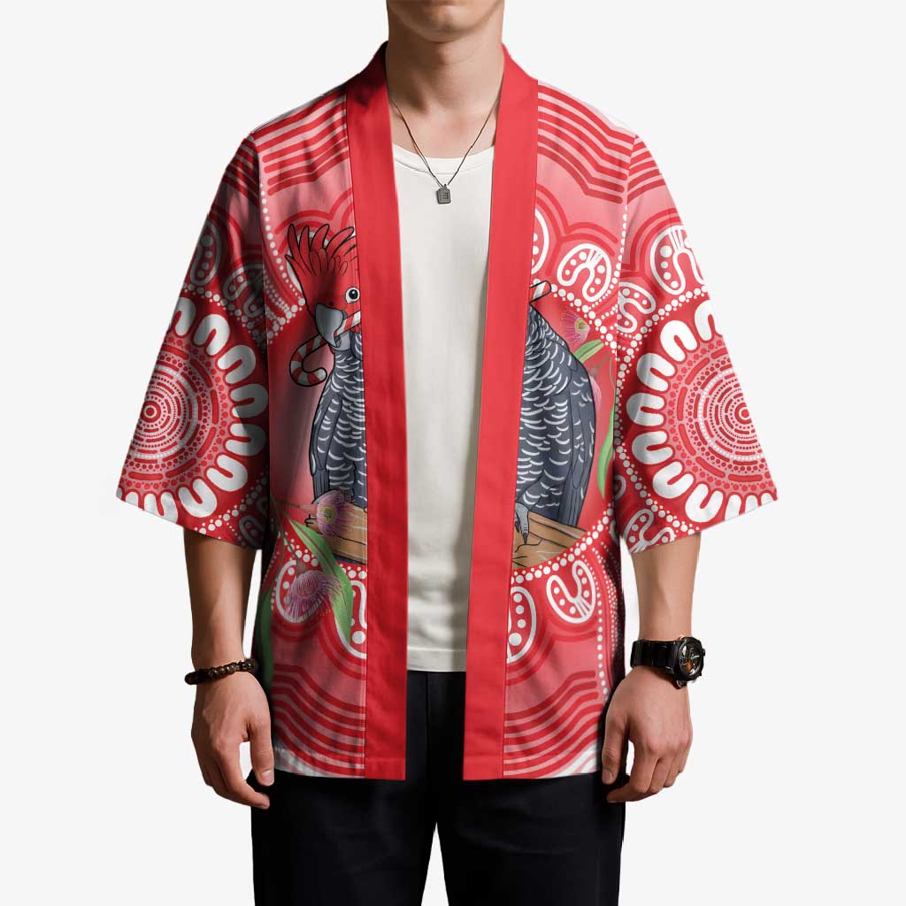 Australia Gang-gang Cockatoo Christmas Kimono Eucalyptus Blossoms Aboriginal Merry Xmas - Aussie Hoodie