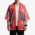 Australia Gang-gang Cockatoo Christmas Kimono Eucalyptus Blossoms Aboriginal Merry Xmas - Aussie Hoodie