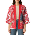 Australia Gang-gang Cockatoo Christmas Kimono Eucalyptus Blossoms Aboriginal Merry Xmas - Aussie Hoodie