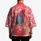 Australia Gang-gang Cockatoo Christmas Kimono Eucalyptus Blossoms Aboriginal Merry Xmas - Aussie Hoodie