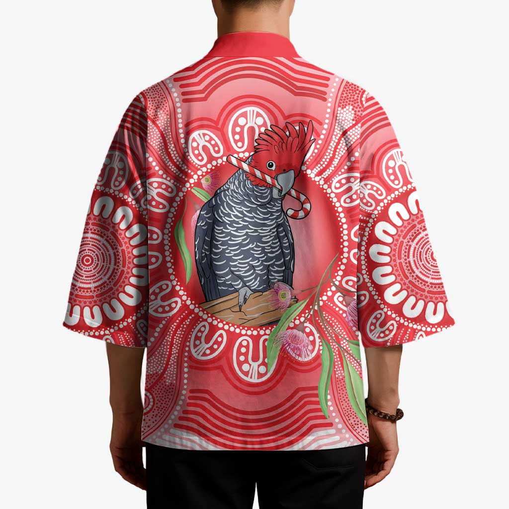 Australia Gang-gang Cockatoo Christmas Kimono Eucalyptus Blossoms Aboriginal Merry Xmas - Aussie Hoodie