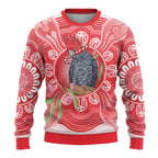 Australia Gang-gang Cockatoo Christmas Ugly Christmas Sweater Eucalyptus Blossoms Aboriginal Merry Xmas - Aussie Hoodie