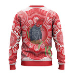 Australia Gang-gang Cockatoo Christmas Ugly Christmas Sweater Eucalyptus Blossoms Aboriginal Merry Xmas - Aussie Hoodie