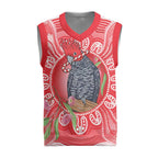 Australia Gang-gang Cockatoo Christmas Knitted V-Neck Vest Eucalyptus Blossoms Aboriginal Merry Xmas - Aussie Hoodie