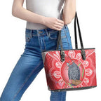 Australia Gang-gang Cockatoo Christmas Leather Tote Bag Eucalyptus Blossoms Aboriginal Merry Xmas - Aussie Hoodie