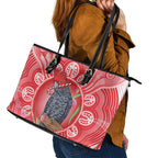 Australia Gang-gang Cockatoo Christmas Leather Tote Bag Eucalyptus Blossoms Aboriginal Merry Xmas - Aussie Hoodie