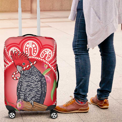 Australia Gang-gang Cockatoo Christmas Luggage Cover Eucalyptus Blossoms Aboriginal Merry Xmas - Aussie Hoodie